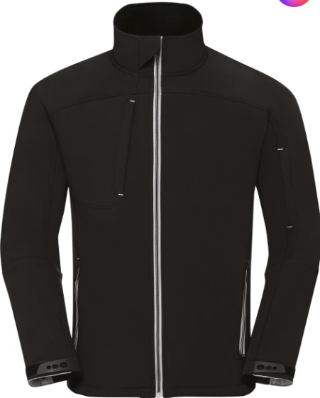 [RU410MN] [⚠Déstockage] Softshell Russell noire 3 couches Bionic-Finish