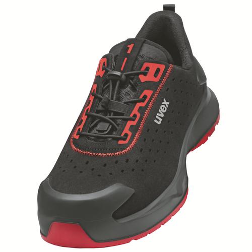 [6802.2-35] 68022 - uvex 1 x-craft Chaussures basses S1 PL  noir, rouge Largeur 11 (35)