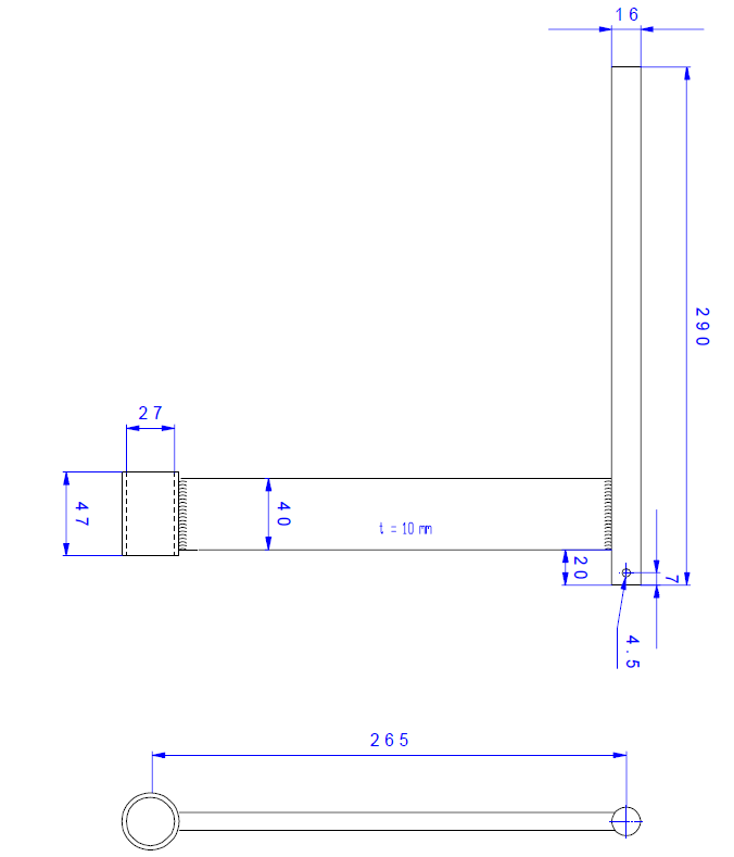[00032184] [⚠Déstockage] TROMMELARM / BRAS POUR RIA L 265 MM H 290 MM
