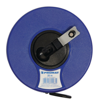[4000855805] [⚠Déstockage] PROMAT Mètre ruban capsule Longueur 20 m Largeur de la bande 13 mm 2 mm/cm EG II ABS Nylon-Fiber