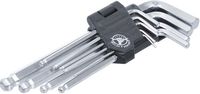 BGS - 815 - Jeu de clés allen six pans intérieurs/femelle à tête sphérique 1,5 - 10 mm 9 pièces