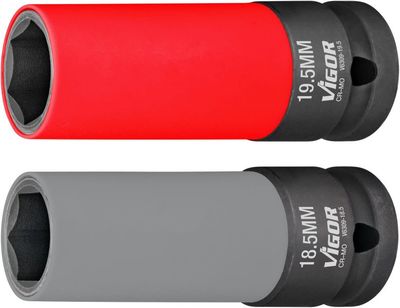 [V6309] VIGOR - Jeu de douilles à chocs ∙ V6309 ∙ Carré creux 1/2 pouce (12,5 mm) ∙ Profil à 6 pans extérieurs ∙ 2 pièces ∙ Nombre d'outils : 2