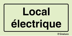[F2273] [⚠Déstockage] PICTO LOCAL ELECTRIQUE 150x75 PVC photoluminescent