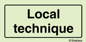 [F2274] [⚠Déstockage] PICTO LOCAL TECHNIQUE 150x75 PVC photoluminescent