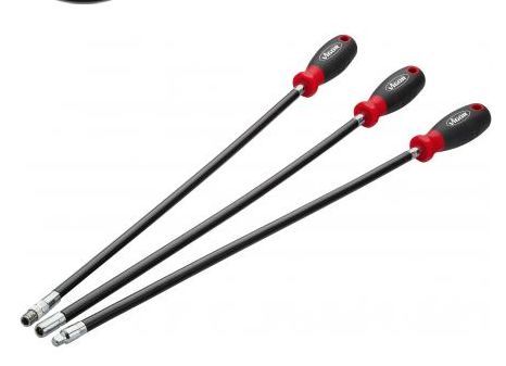 [V5485N] VIGOR Jeu de tournevis ∙ extra-long ∙ flexible ∙ V5485N ∙ Hexagone massif 1/4 pouce (6,3 mm), Carré creux 1/4 pouce (6,3 mm) ∙ Profil à 6 pans extérieurs, Profil en T, Profil Phillips PH, Profil à fente ∙ 18 pièces ∙ 5 ∙ 6 ∙ 7 ∙ 8 ∙ 10 mm ∙ Nombre d'outils : 18