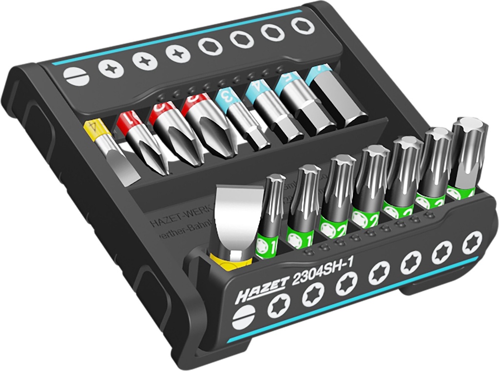 HAZET - SmartHolder avec 16 embouts-tournevis (bits) ∙ courts ∙ 16 pièces