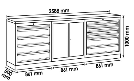 VIGOR - Combinaison armoire murale ∙ pack de démarrage ∙ acier inoxydable