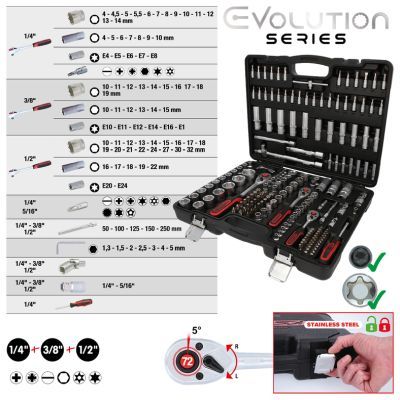 [917.0779] KS Tools 917.0779 COFFRET DE DOUILLES 1/4'' + 3/8'' + 1/2'', 179 PIÈCES