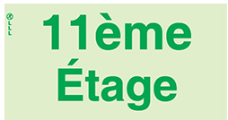 [F6816] [⚠Déstockage] PICTO 11EME ETAGE 150X83 MM POLYCARBONATE PHOTOLUMINESCENT