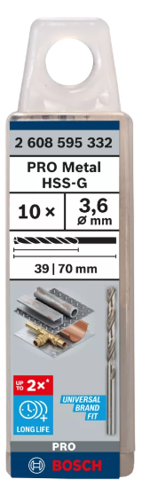 [2608595332] 10x Foret HSS-G 3,6x39x70mm
