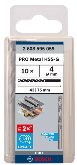 [2608595059] 10x Foret HSS-G 4x43x75mm