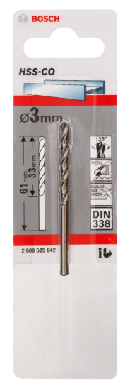 [2608585842] Foret HSS-CO 3x33x61mm