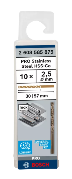 [2608585875] 10x Foret HSS-CO 2,5x30x57mm