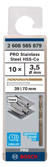 [2608585879] 10x Foret HSS-CO 3,5x39x70mm