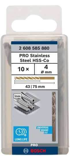 [2608585880] 10x Foret HSS-CO 4x43x75mm