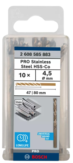 [2608585883] 10x Foret HSS-CO 4,5x47x80mm