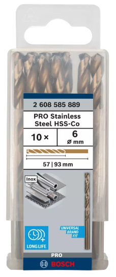 [2608585889] 10x Foret HSS-CO 6x57x93mm