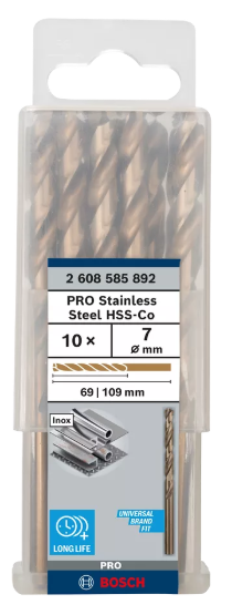 [2608585892] 10x Foret HSS-CO 7x69x109mm