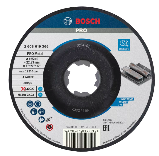 [2608619366] X-LOCK Standard for metal 125x6mm Disque à tronçonner