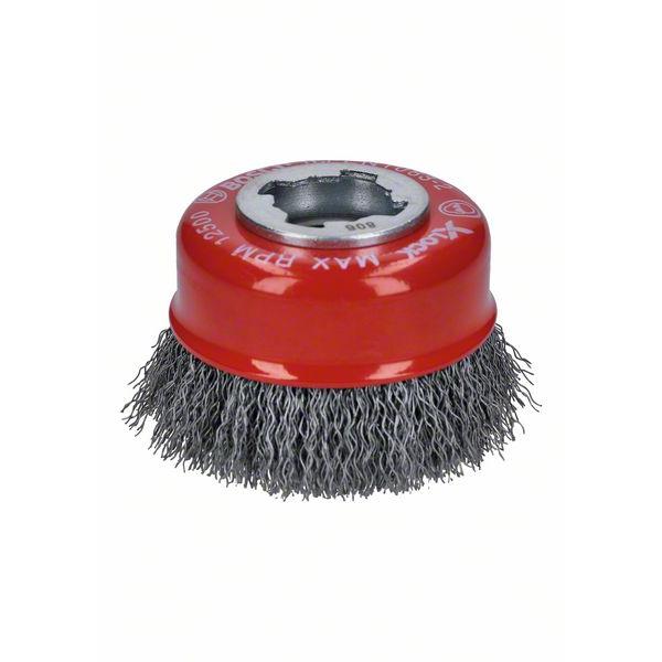 [2608620725] [⚠Déstockage] X-LOCK Brosse boisseau, à fils ondulés 75mm métal 0.3mm