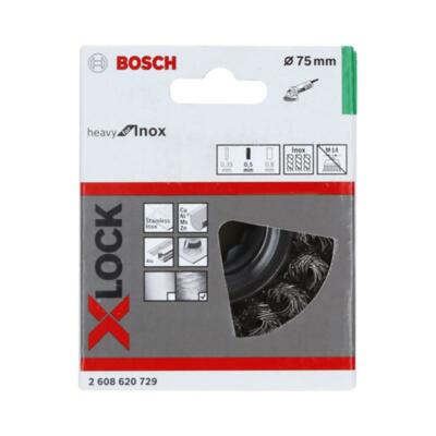 [2608620729] [⚠Déstockage] X-LOCK Brosse boisseau, à fils torsadés en inox 75mm 0.5mm