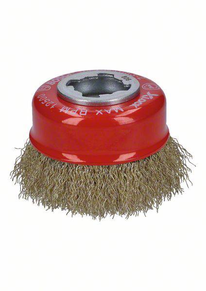 [2608620730] [⚠Déstockage] X-LOCK Brosse boisseau, à fils ondulés laitonnés 75mm 0.3mm