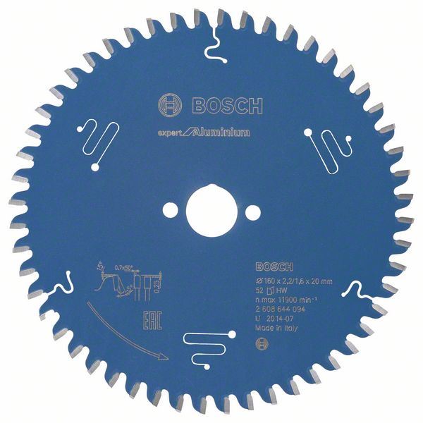 [2608644094] [⚠Déstockage] Lame de Scie Circulaire Expert pour Aluminium, 160 x 20 x 2,2 mm, 52D