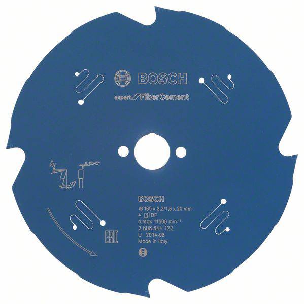 [2608644122] [⚠Déstockage] Lame de Scie Circulaire Expert pour Fiber Cement 165 x 20 x 2,2 mm, 4D