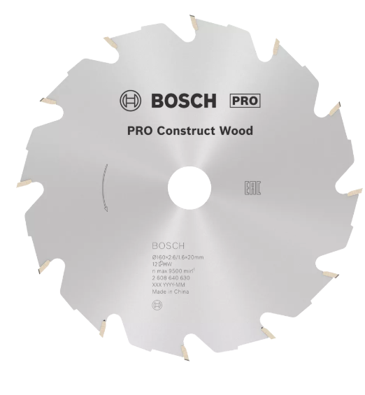 [2608640630] Lame de Scie Circulaire Construct Wood, 160 x 20/16 x 2,6 mm, 12D