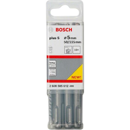 Foret SDS-Plus-5 pour perforateur, 5 x 50 x 115 mm 10x