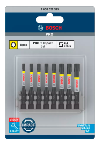 [2608522329] Embout de vissage Impact Control T15 / T20 / T25 / T30 / T40 50 mm 8x
