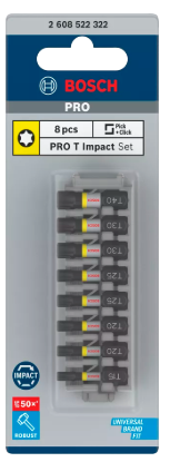 [2608522322] Embout de vissage Impact Control T15 / T20 / T25 / T30 / T40 25 mm 8x