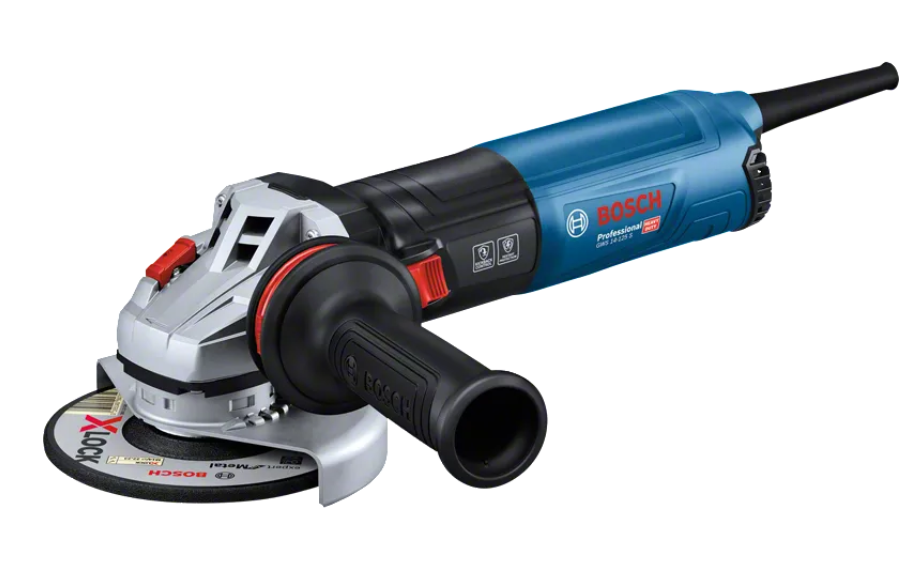 [06017D0100] Meuleuse angulaire GWS 14-125 S (Capot de protection 2x, clé à ergots, ecrou de serrage, flasque de serrage, poignée Vibration Control)