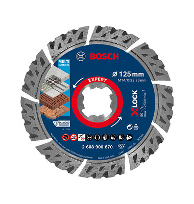 [2608900670] [⚠Déstockage] EXPERT Disque diamanté X-LOCK Multi Material 125 x 22,23 x 2,4 x 12 mm