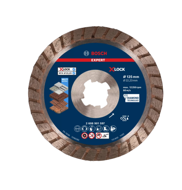 [2608901597] [⚠Déstockage] Disque à tronçonner diamanté X-LOCK EXPERT MultiMaterial 125 x 22,23 x 2,4 x 12 mm