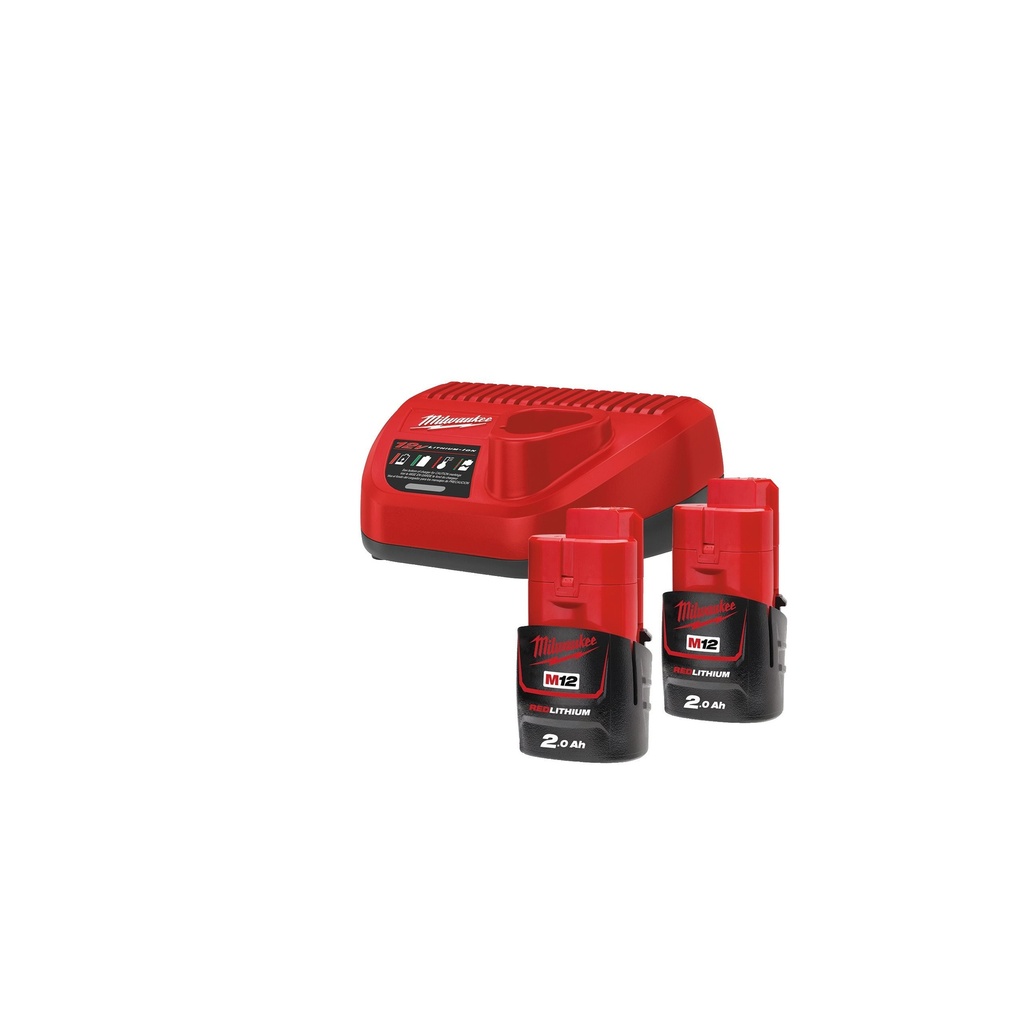 [MLWK-4933459209] MLWK-4933459209 MILWAUKEE kit chargeur M12 NRG-202 12V ( 1 chargeur et 2 batteries 2,0Ah)