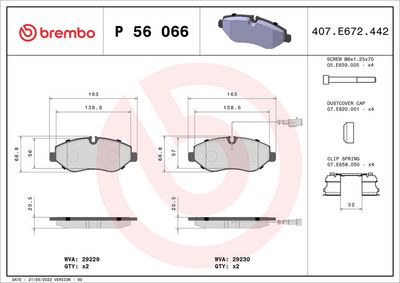 [P56066] [⚠Déstockage] PLAQUETTES DE FREIN BREMBO
