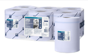 [473391] 473391 Tork Reflex™ Wiping Plus Rouleau a Dévidage Central Chiffon D'Essuyage 2 pli Blue M4 (6 Unités / Colis) (24 Colis / Palette)