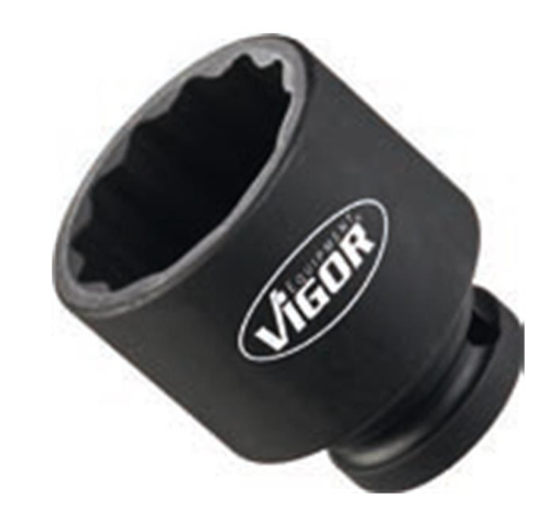 [v4478] VIGOR Douille à chocs à 12 pans ∙ courte ∙ V4478 ∙ Carré creux 1/2 pouce (12,5 mm) ∙ Profil à 12 pans extérieurs ∙ Taille 36 mm