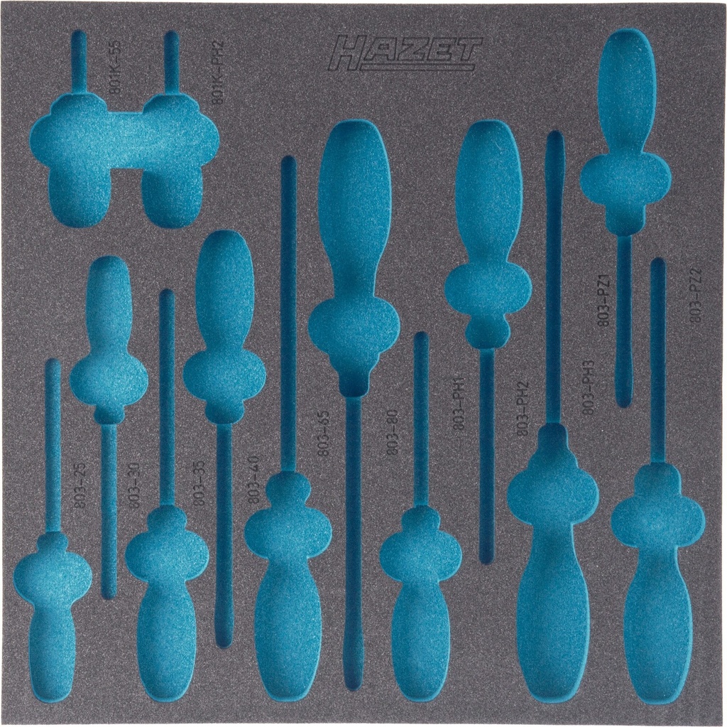 [163-100L] HAZET Garniture en mousse souple bimatière 163-100L ∙ L x l : 344 mm x 342 mm