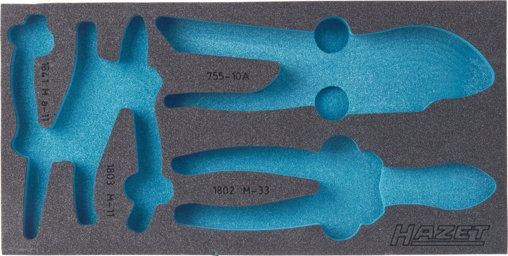 [163-121L] HAZET Garniture en mousse souple bimatière 163-121L ∙ L x l : 342 mm x 172 mm