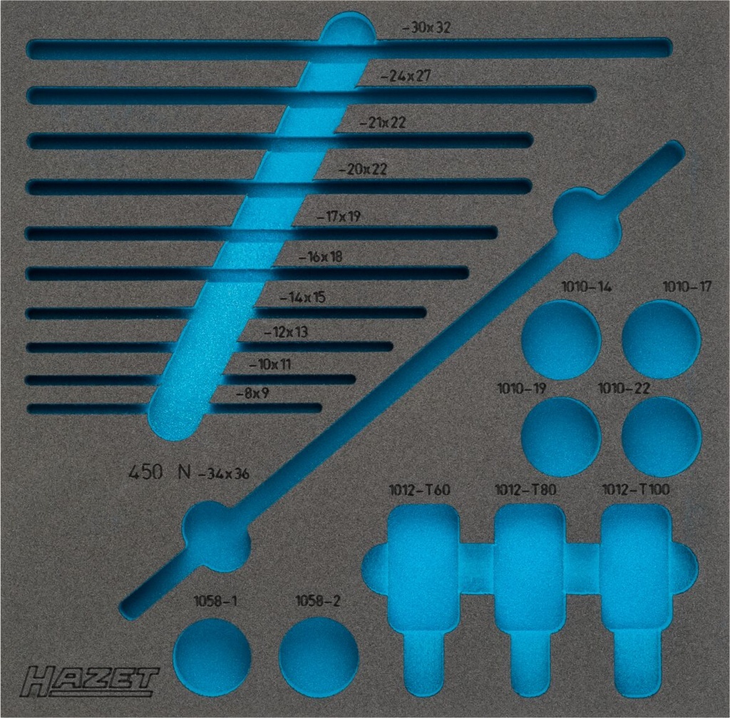 [163-211L] HAZET - Garniture en mousse souple bimatière