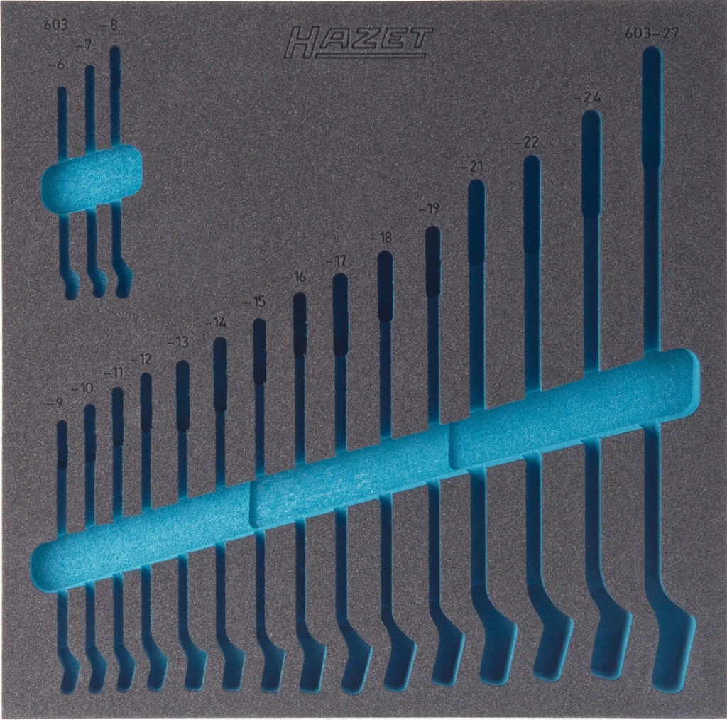[163-99L] HAZET Garniture en mousse souple bimatière 163-99L ∙ L x l : 344 mm x 342 mm