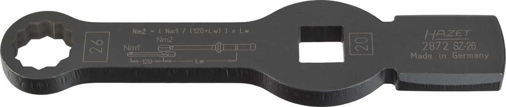 [2872SZ-26] HAZET - Clé polygonale à frapper (à 12 pans) pour véhicules utilitaires avec 2 surfaces de frappe