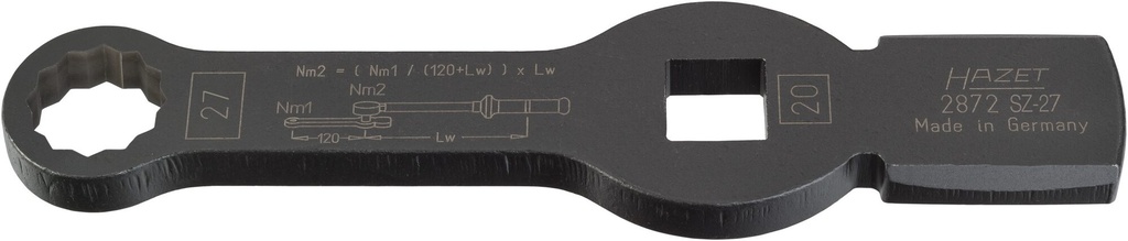 [2872SZ-27] HAZET - Clé polygonale à frapper (à 12 pans) pour véhicules utilitaires avec 2 surfaces de frappe