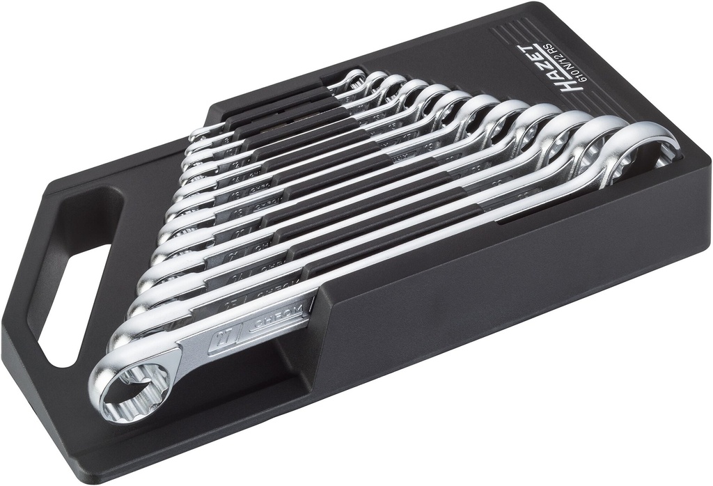 [610N/12RS] HAZET Jeu de clés polygonales doubles 610N/12RS ∙ Profil Traction à 12 pans extérieurs ∙ 12 pièces ∙ 6 x 7 – 27 x 32
