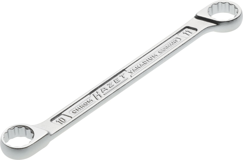 [610N-10X11] HAZET Clé polygonale double 610N-10X11 ∙ Profil Traction à 12 pans extérieurs ∙ Taille 10 x 11 mm