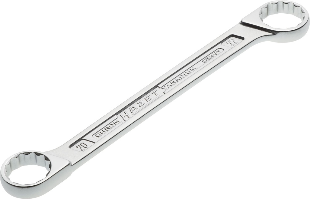 [610N-20X22] HAZET Clé polygonale double 610N-20X22 ∙ Profil Traction à 12 pans extérieurs ∙ Taille 20 x 22 mm