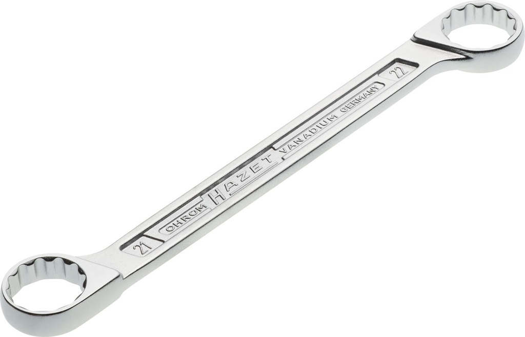 [610N-21X22] HAZET Clé polygonale double 610N-21X22 ∙ Profil Traction à 12 pans extérieurs ∙ Taille 21 x 22 mm