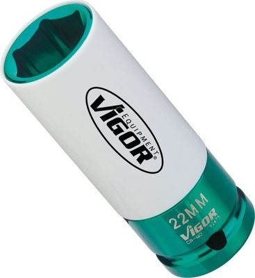 [V2475] [⚠Déstockage] VIGOR Douille à chocs ∙ V2475 ∙ Carré creux 1/2 pouce (12,5 mm) ∙ Profil à 6 pans extérieurs ∙ Taille 22 mm